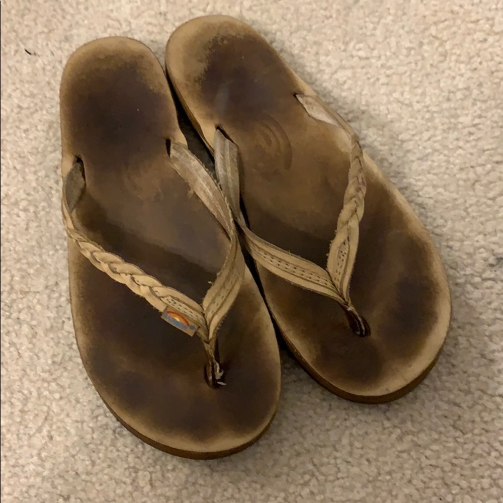 Rainbow flip flops